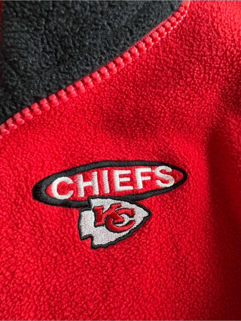 Men's Chiefs Red Quarter-Zip Fleece Pullover Size XXL - Picture 4 of 9